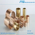 WB702 anti-wear wrapped bronze bearing, Diamond oil pocket bushing, CuSn8 Phosphor bronze bush